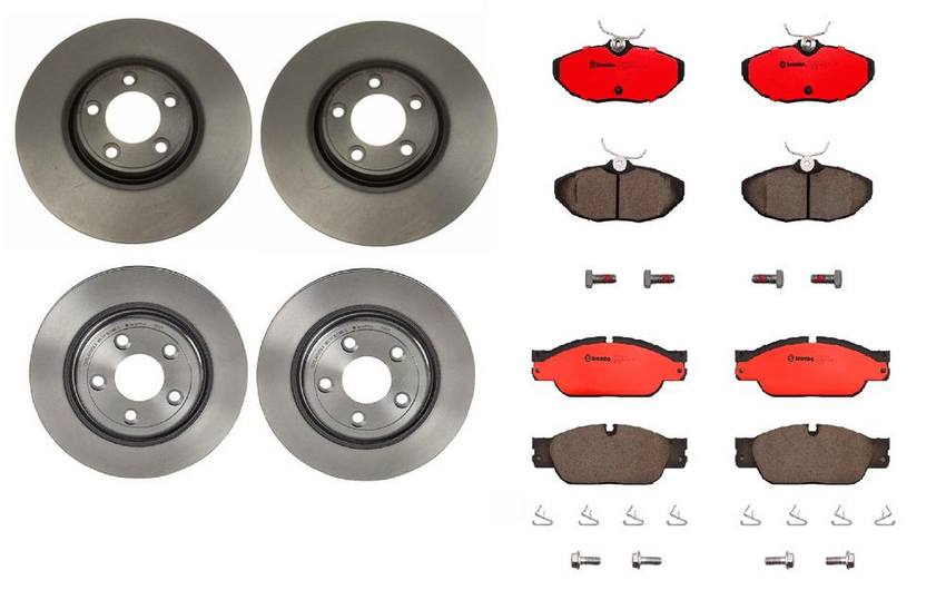 Jaguar Brembo Brakes Kit - Pads &  Rotors Front and Rear (320mm/288mm) (Ceramic) XR858224 - Brembo 1599121KIT